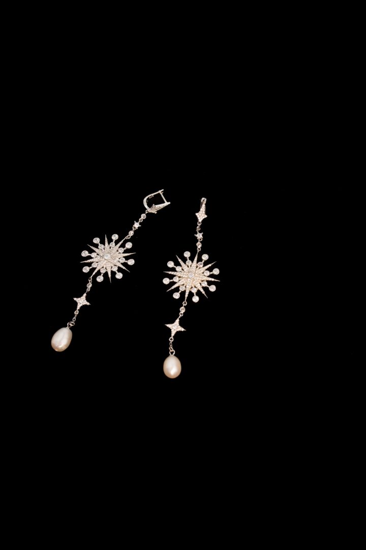 Starry Pearls Earrings sterling silver - Image 2